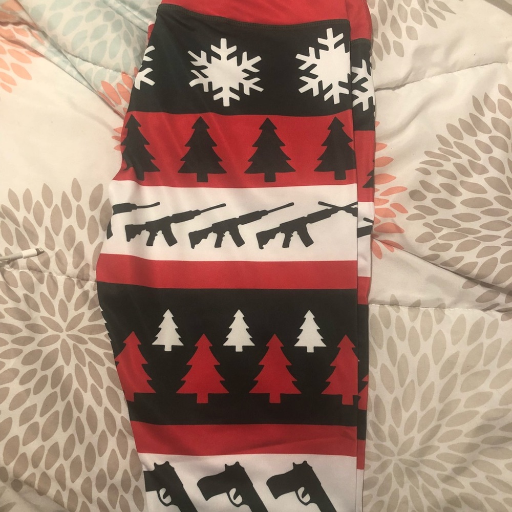 Second amendment christmas leggings
